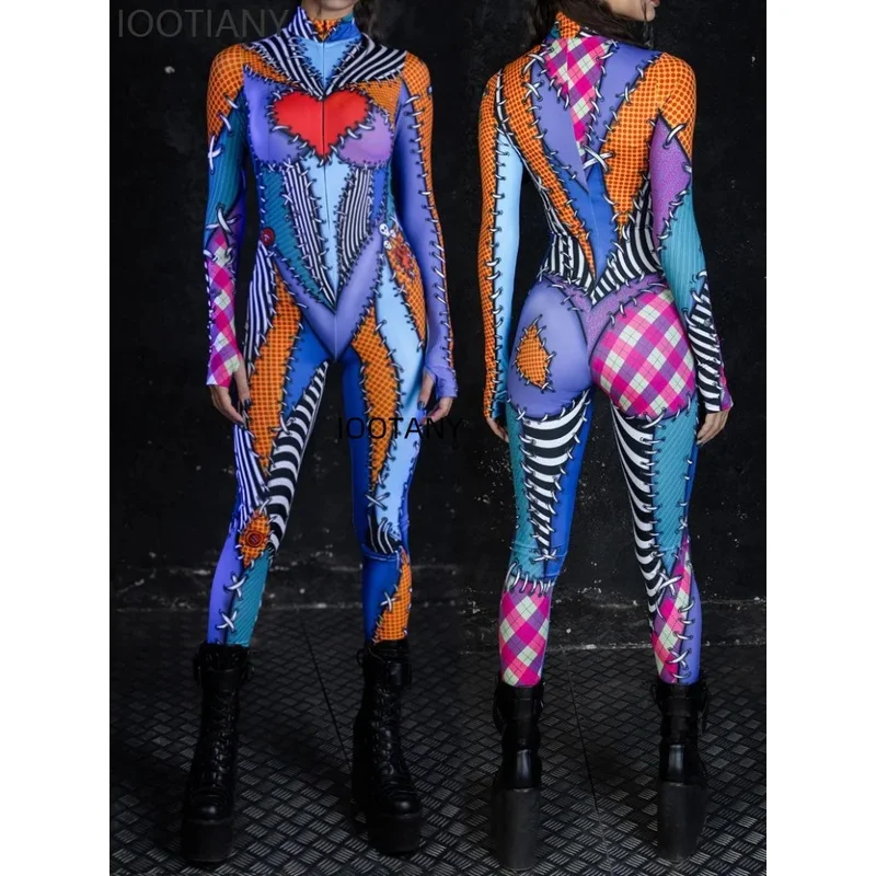 25COS Damskie seksowne rajstopy klauna Halloween Karnawał Impreza Lalka Voodoo Kostium Występ na scenie aeryalnej Kostium Cosplay Zentai