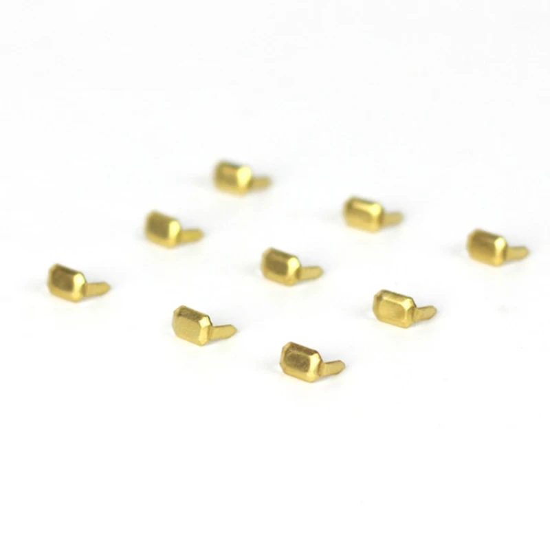 200 pcs Brass Leather Staples Two Prong For DIY Belt Loops Keeper Connect Craft Fastener Hardware Accessories