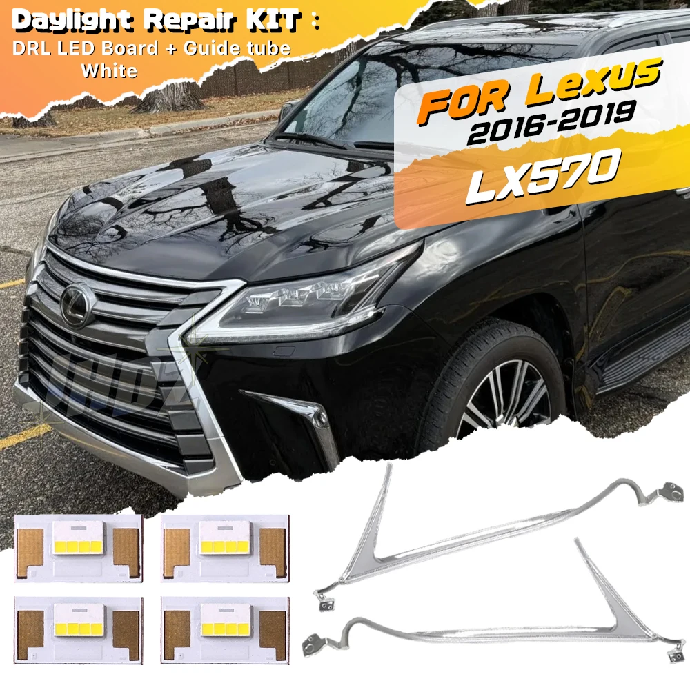 

Для Lexus LX570 2016-2019: Белые светодиодные линзы «Ангельские глазки» (DRL), светодиодные платы, фары, дневные ходовые огни, световодные трубки, акриловая полоса