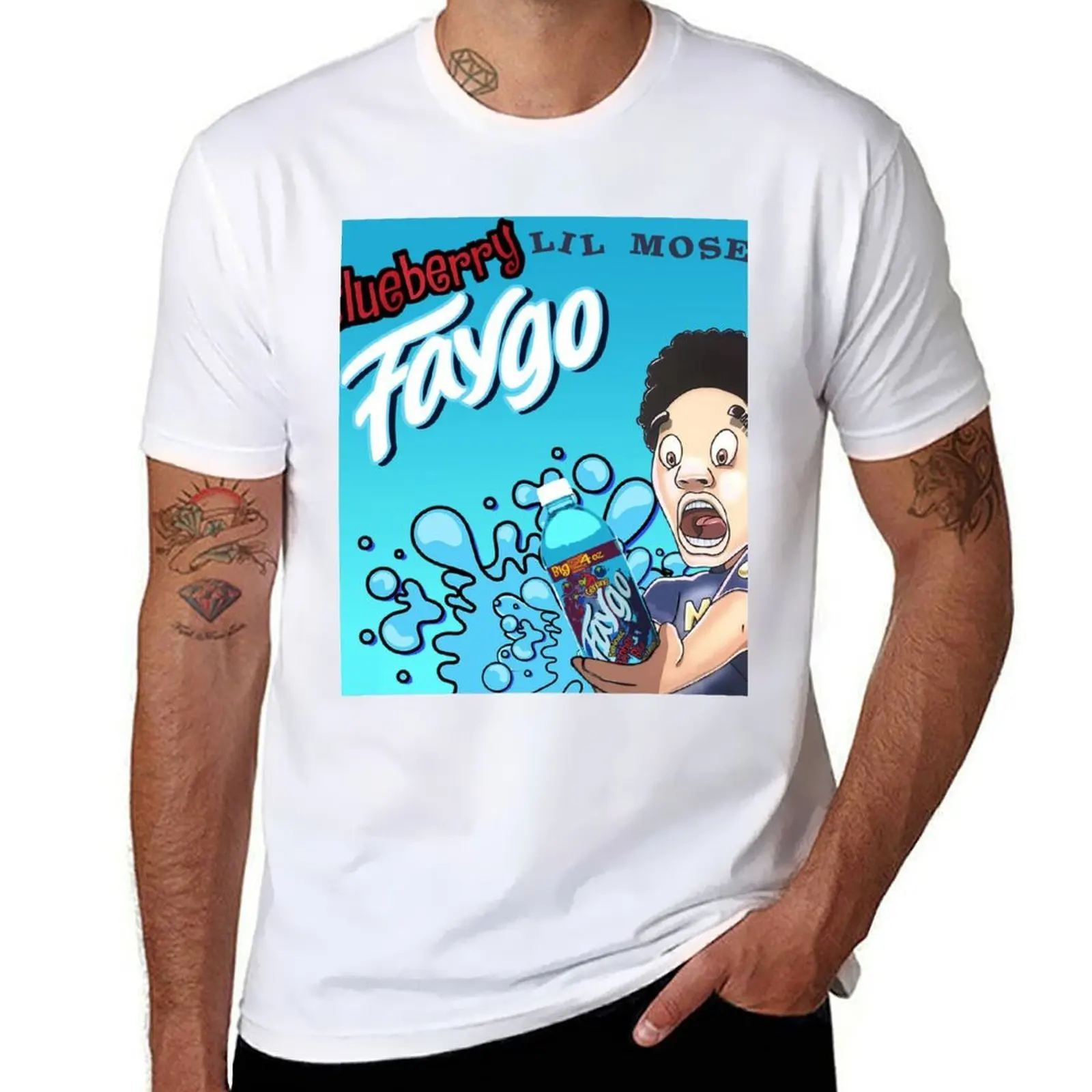 Camiseta Blueberry Faygo Lil Mosey, camisetas de anime para hombre, camisetas de algodón, camiseta 100% para hombre