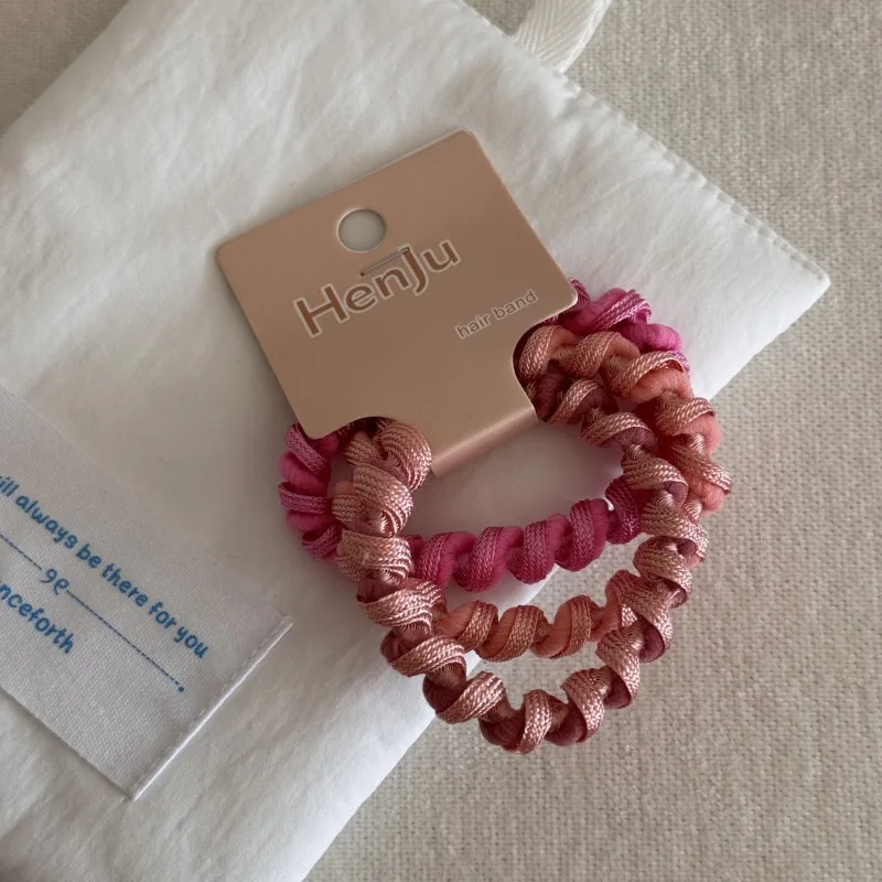 High Elastic Hair Bands No Hair Damage Threaded Fabric Ponytail Rope New Hair Accessories Set