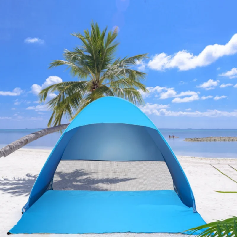 Portable Beach Tent Quick Automatic Opening in 2 Seconds Folding  Beach Shade Popup Sunshade for Tents Outdoor Camping