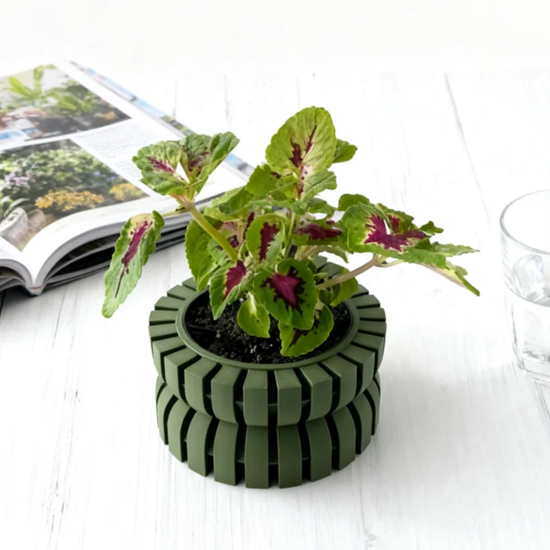 Modern 3D Printed Flower Pot Square Shape Line Texture Rhombus Pattern Home Decor sustainable pot A gift for Mum