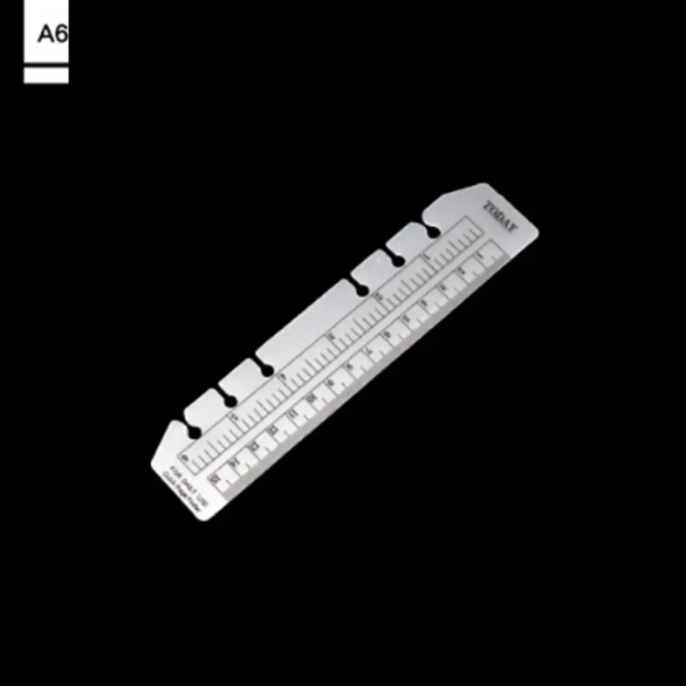

New PVC Loose-leaf Notebook Bookmark Multi-Function Black Separator Page Bookmark Ruler Soft Transparent 6-Hole Scale Ruler A5