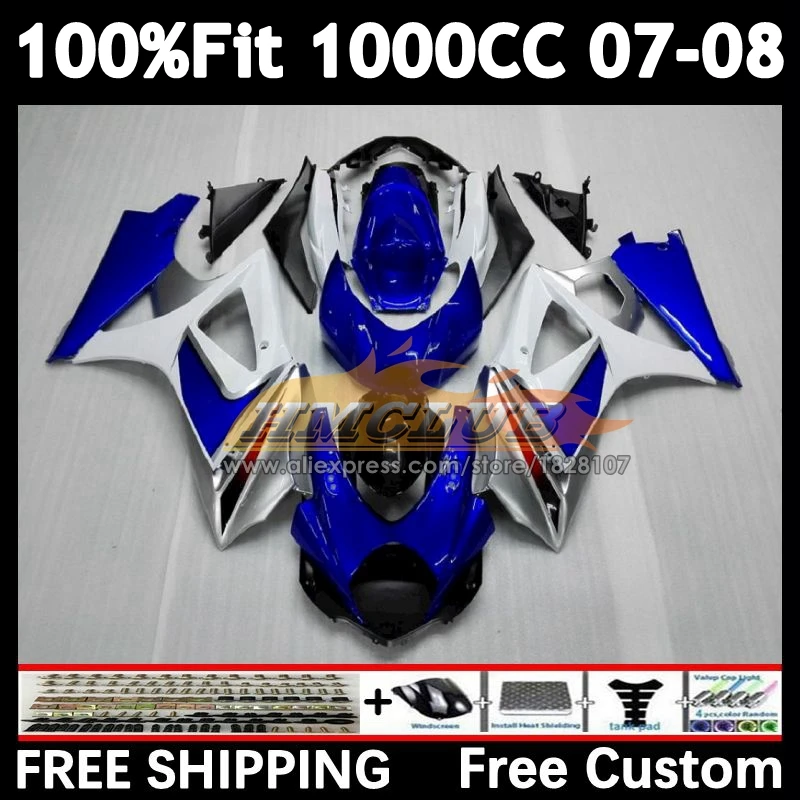 Injektion körper für suzuki GSXR-1000 k7 gsx-r1000 2007 2008 29 nr. 8 blau stock gsxr1000 1000cc gsxr 1000 cc 07 08 oem verkleidung