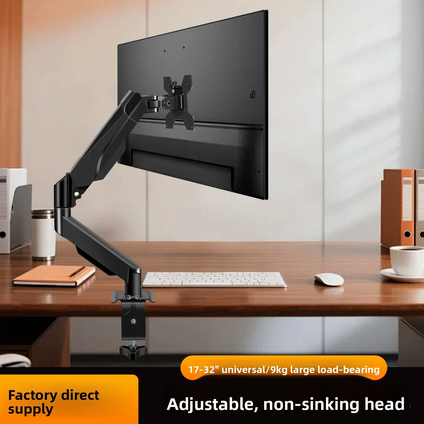 Gas Spring Monitor Arm To Inch Screens Single Or Dual Screen Desk Mount Quick Release Plate Mm Reach Office