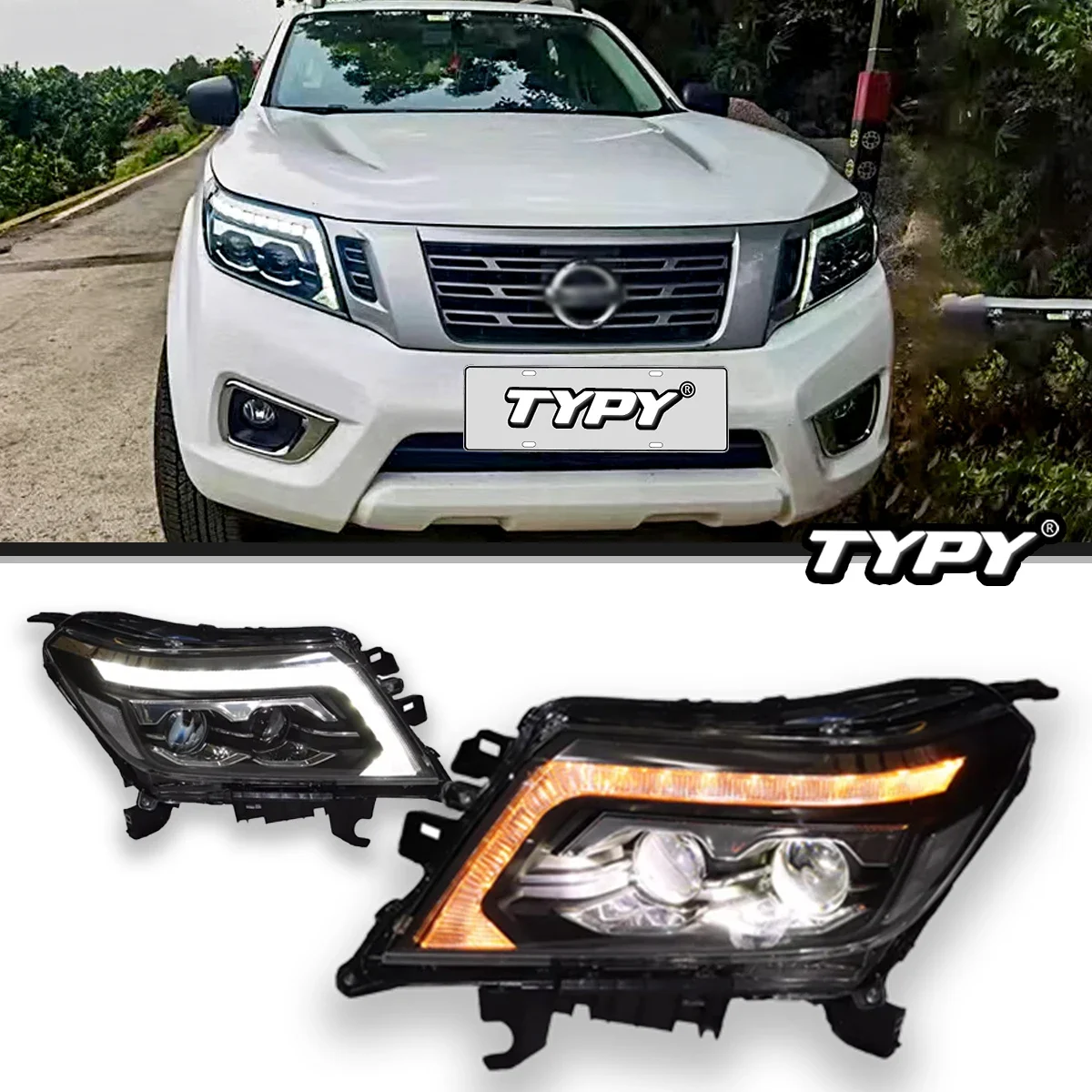 

TYPY Car Lights For Nissan Navara Headlight 2015-2020 LED Projetor head Lamp Daytime Running Light Automotive Accessories