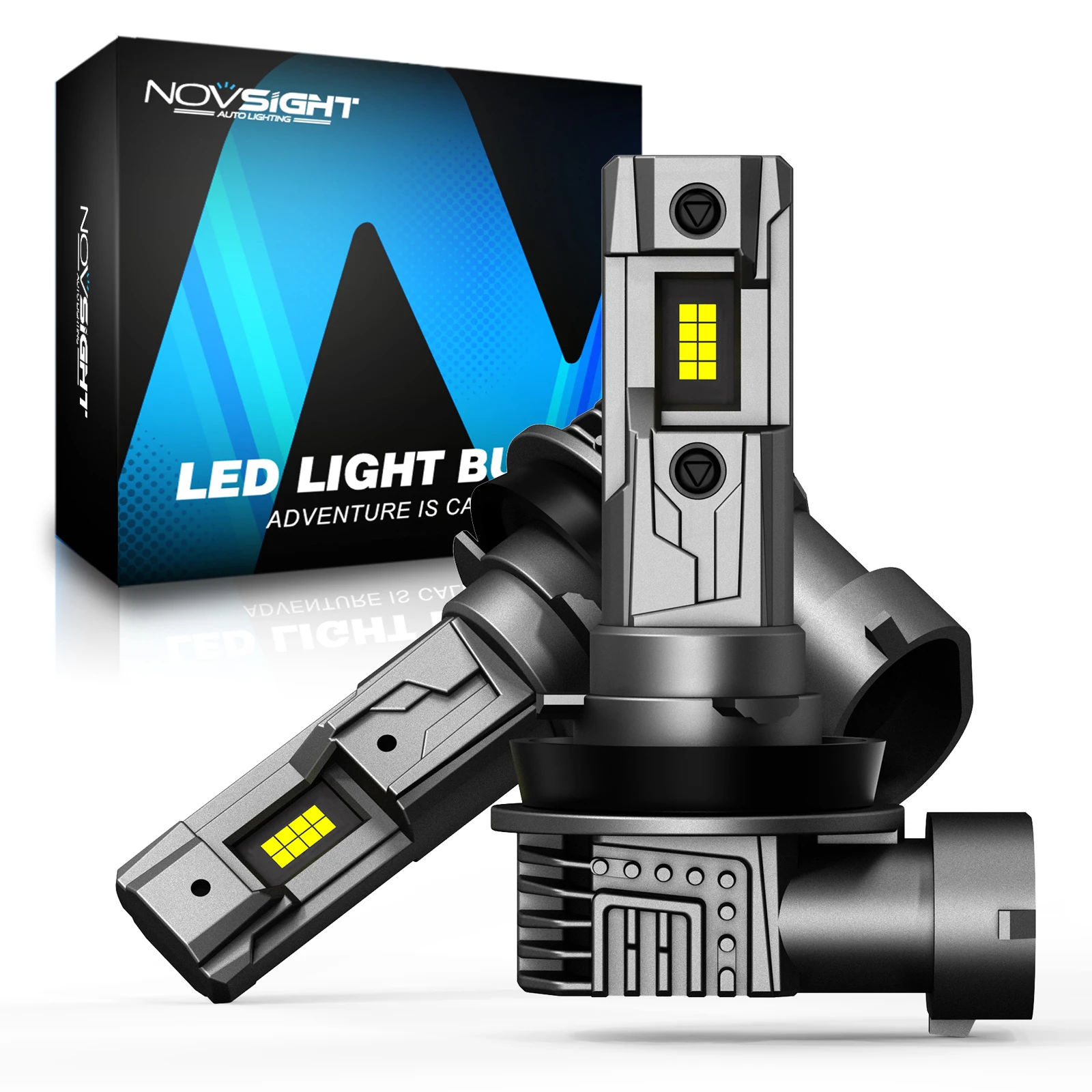 NOVSIGHT LED Headlight For Car H4 H7 LED H11 9005 9006 6500K 16000LM 60W 18V LED Auto Headlamp Fog Light Bulbs IP68 A500 T11