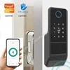 야외 방수 아파트 지문 잠금 장치 APP Tuya/TTlock 스마트 홈 도난 방지 도어 잠금 장치 암호 IC 카드 원격 잠금 해제 3