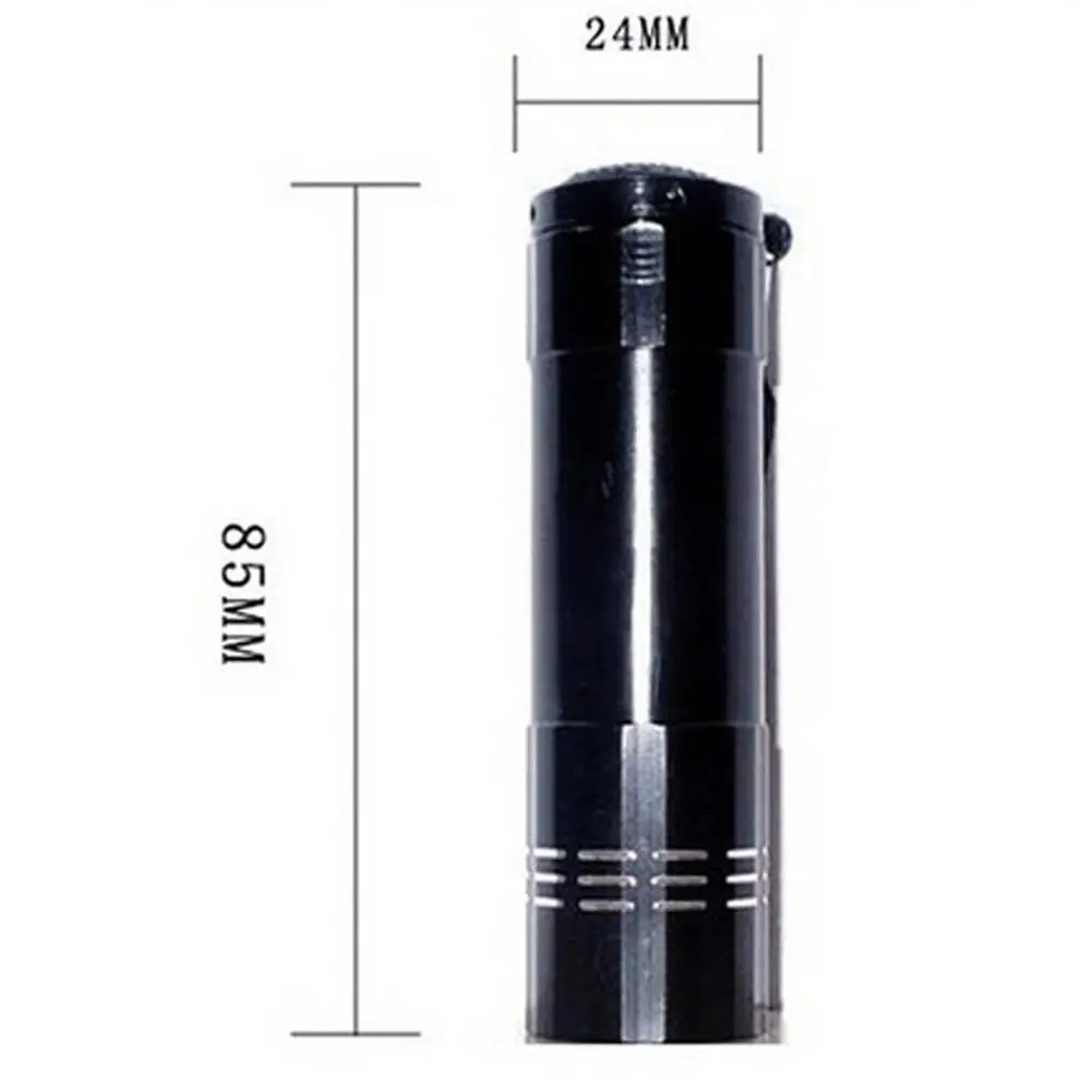 9 UV Led Ultraviolet  Flashlight Multi-functional Mini Fluorescent Torch Lightweight Portable Outdoor Waterproof Emergency Lamp
