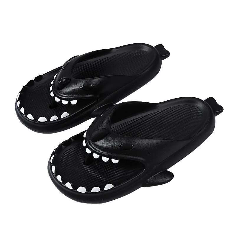 

Тапочки с изображением акулы, мужские шлепанцы, летняя пляжная обувь, нескользящая женская обувь на толстой подошве с героями мультфильмов, модные Zapatos Hombre