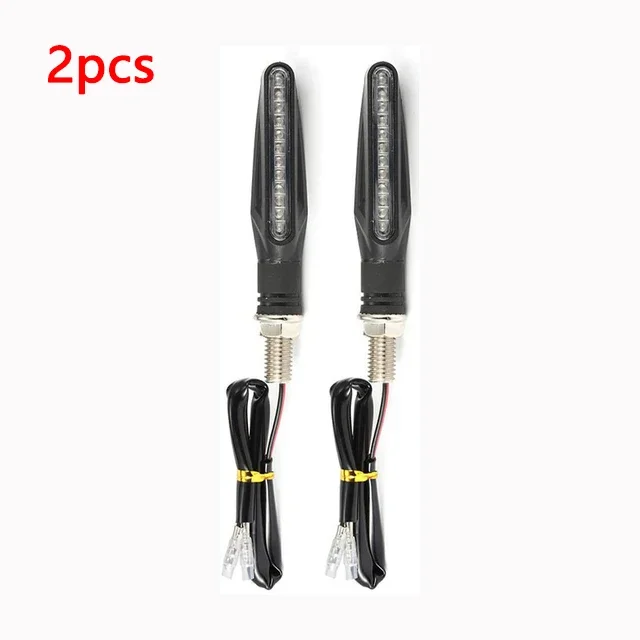 2/1 pçs led peças da motocicleta sinais de volta luz 12 smd pisca cauda fluindo água pisca ip68 dobrável piscando luzes