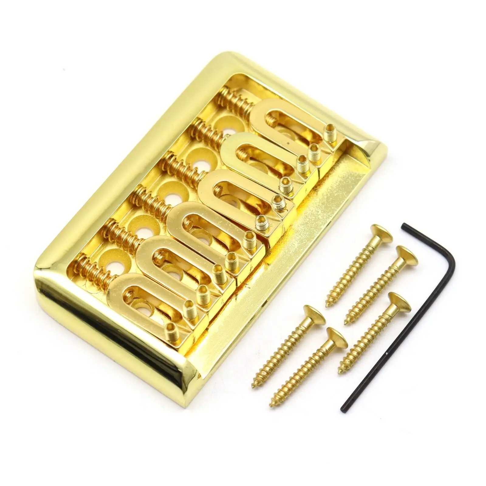 

Фиксированный бридж для гитары Hardtail для 6-струнной электрогитары в стиле Strat/Tele, золото