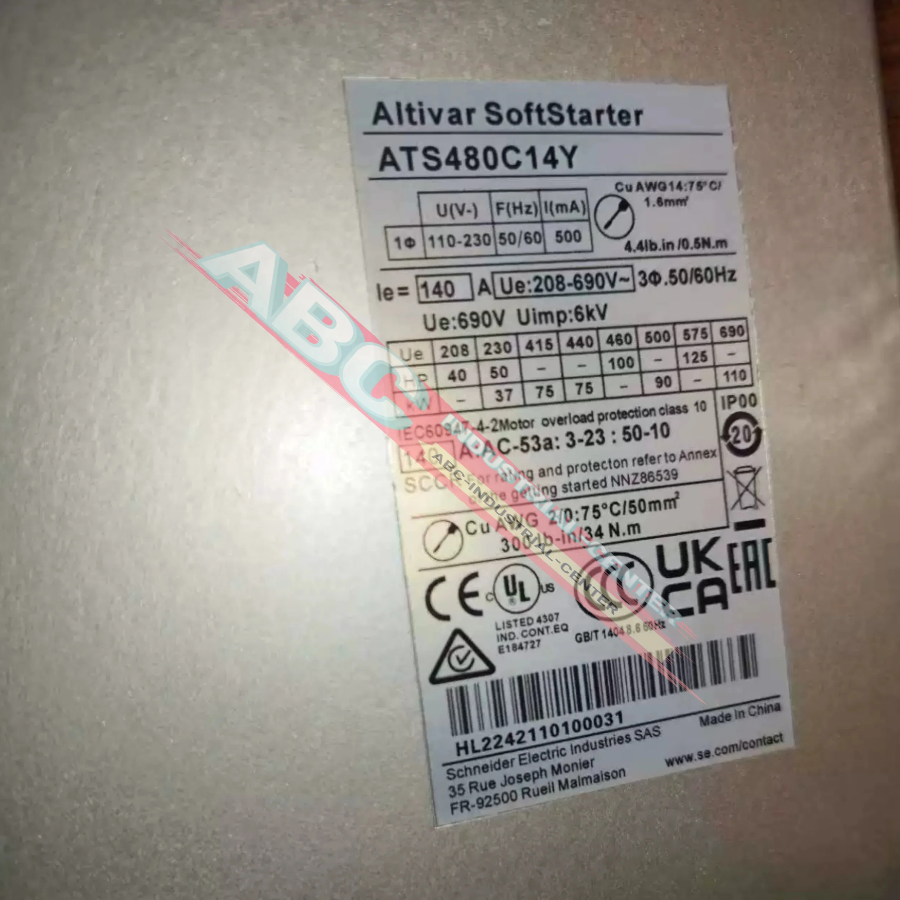 

ATS480C14Y Soft starter ATS480C17Y new in box