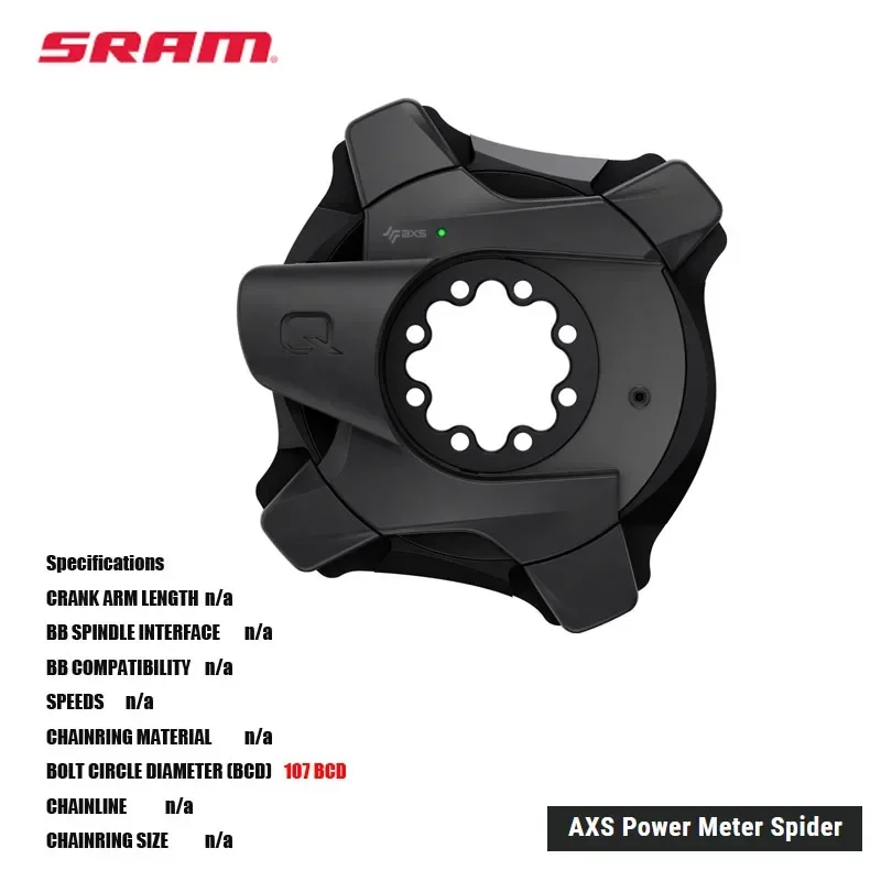 SRAM AXS Power Meter Spider 107 BCD compatible with the following RED and Force eTap AXS cranksets