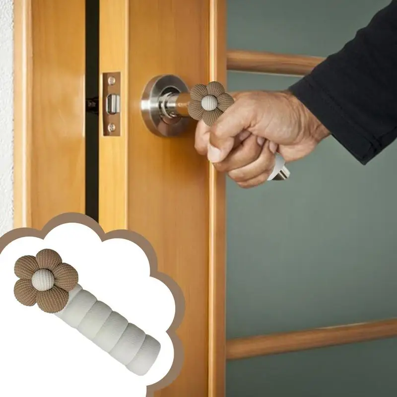 Door Knob Cover Flower Door Knob Cushion Winter Anti-static Doorknob Covers Cute Cartoon Decoration Protective Sheath For Room