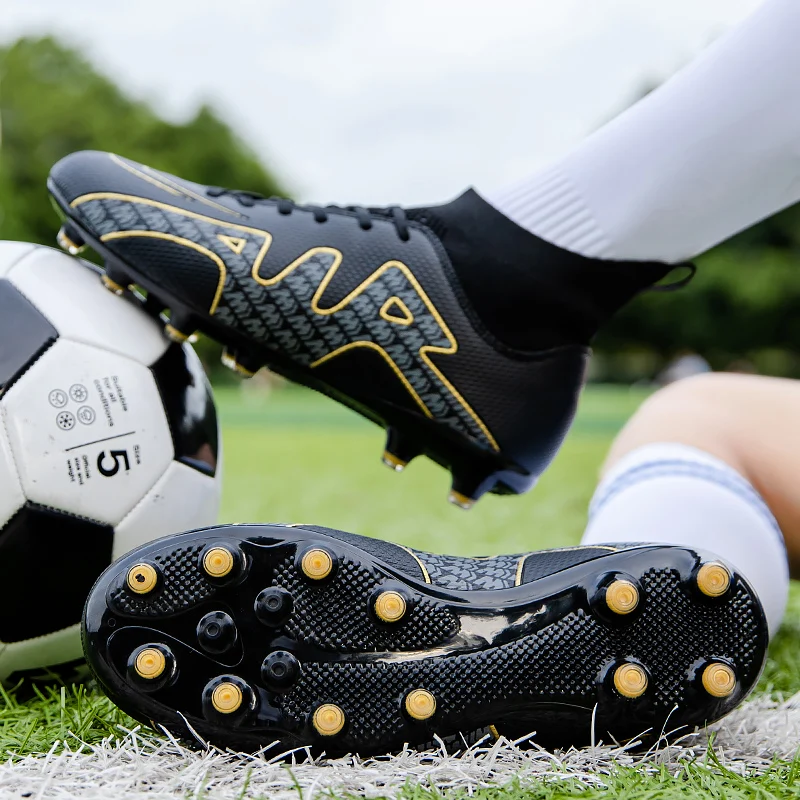 Męskie buty piłkarskie buty piłkarskie za kostkę AG/FG podeszwa zewnętrzna buty treningowe do futsalu dla kobiet chłopcy dziewczęta odkryte trampki