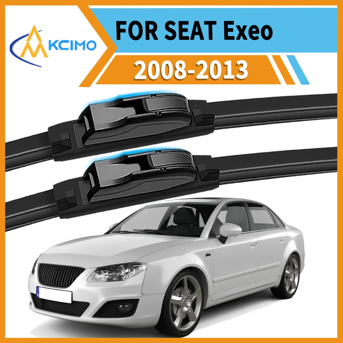 

Premium 2-Pack Windshield Wipers Compatible For SEAT Exeo 2008–2013 All-Weather Durability for Unobstructed Safe Driving