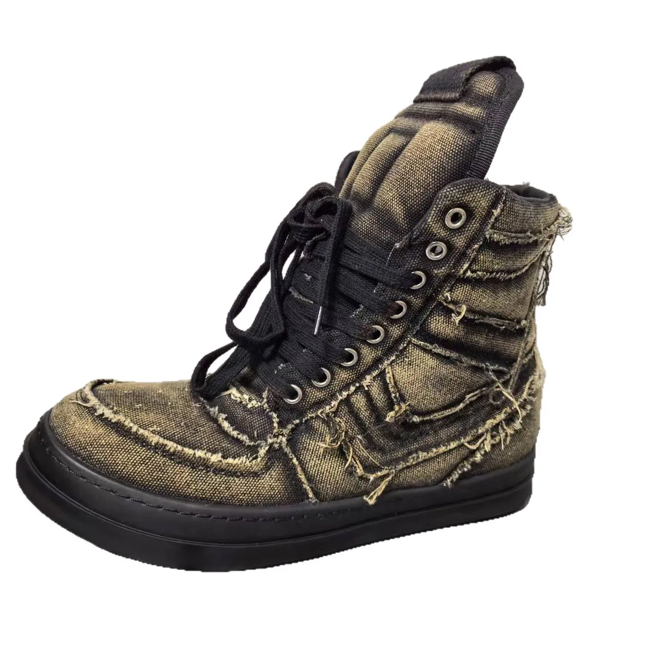 

Men's High Top Shoes Canvas Lace Up Zip Women Sneakers Luxury High Street Autumn Designer Boots