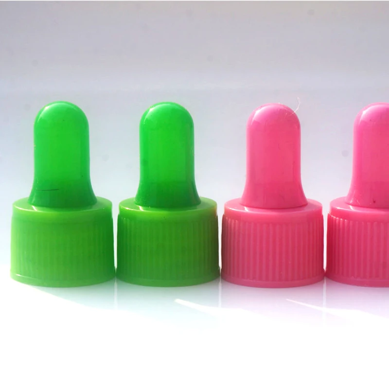 5/10/20pcs tappo bottiglie di olio essenziale rosa/verde testa di colla coperchio contagocce coperchio in plastica dimensioni 18/410 bottiglia di olio essenziale 5-100ml