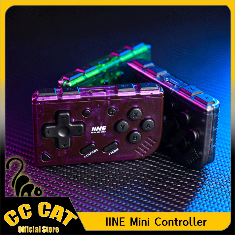 IINE Mini Retro Ananke Controller/ Turbo Function Interchangeable Joystick D-Pad Multi-Platform Controller Handheld Game Custom