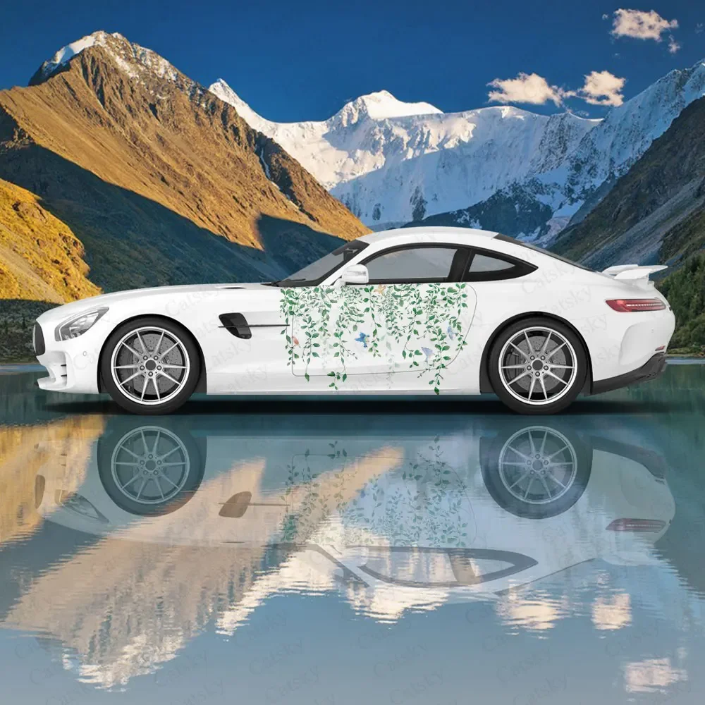 Purple Flower Vine Women Car Wrap Protect Sticker Car Decal Creative Sticker Car Body Appearance Modification Decorative Sticker