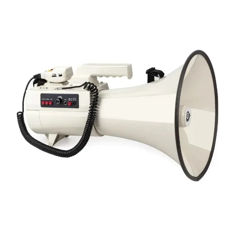 Megáfono recargable de litio de 75 W con altavoz de bocina para exteriores de alta potencia, megafono CR-90