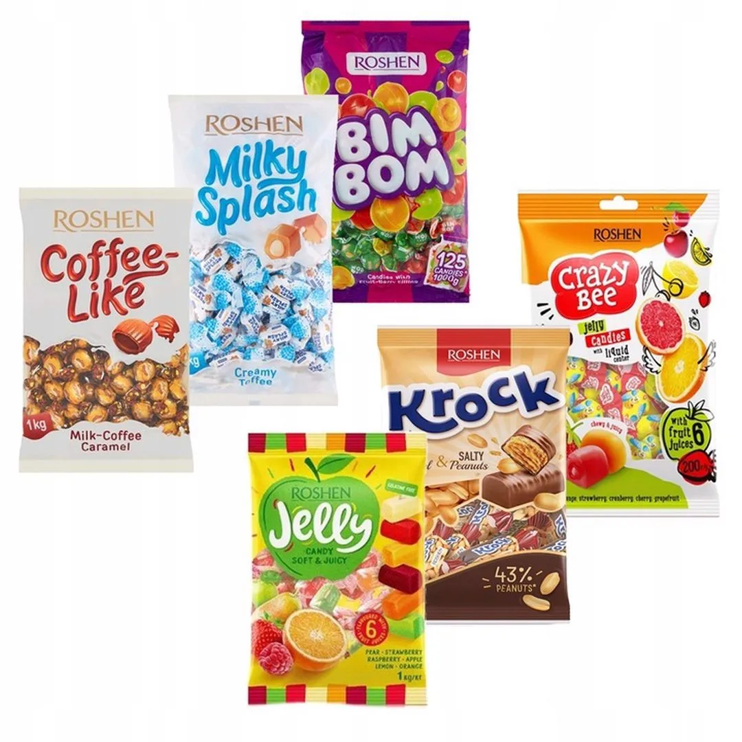 Roshen Candy Mix 6 sabores 1 kg x 6 piezas