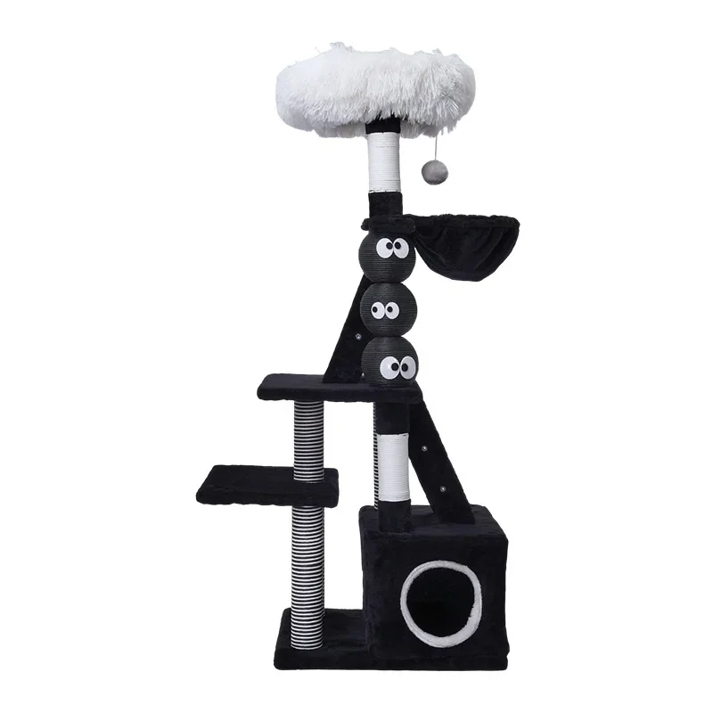 

Large solid wood, cat climbing frame, integrated four seasons, big cat in the sky, enlarged scratching board, space capsule