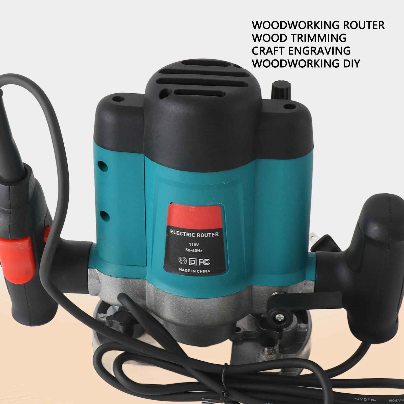 Electric Wood Router Adjustable Depth Multifunctional Trimmer Woodworking Machine for Carving Trimming Slotting Wood Router