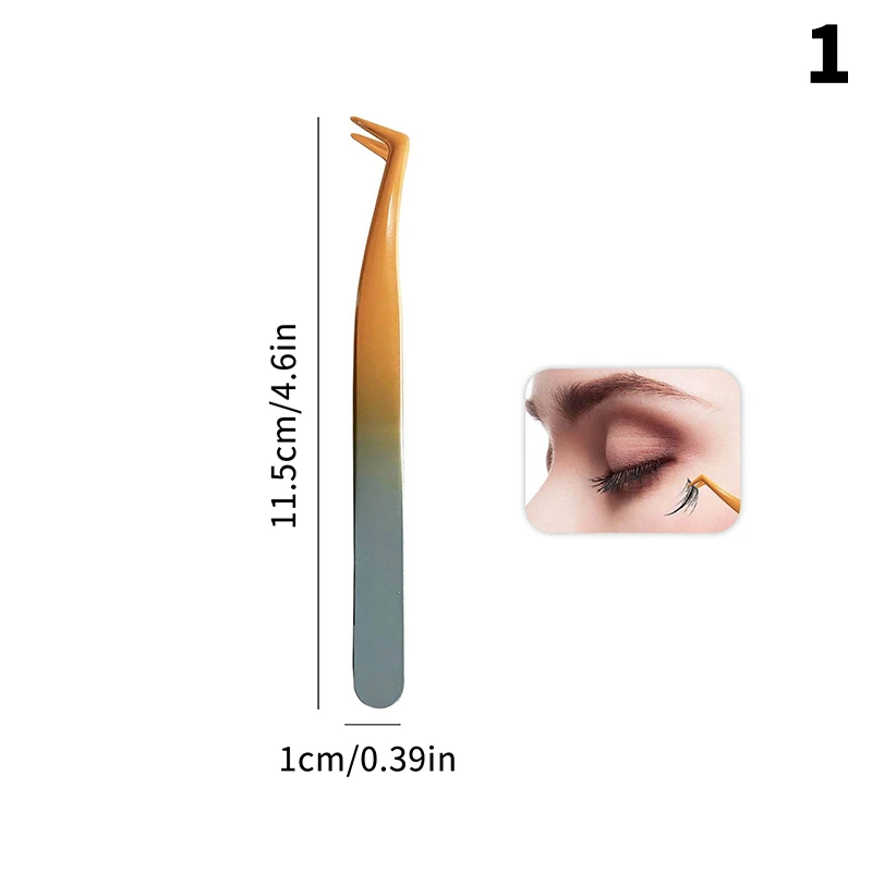 1 Pcs Eyelash Tweezers Eyelash Extension Supplies Tool Gradient Eyelash Extension Tweezers Stainless Steel 3D Precise Clip