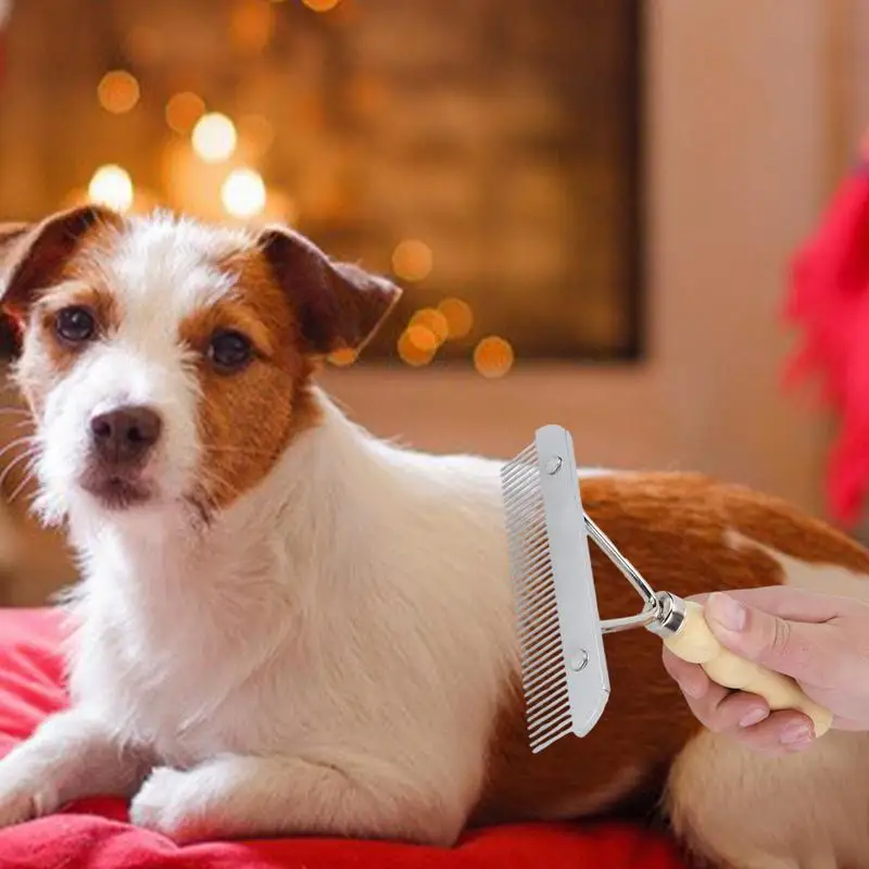 Spazzola per cani per spargimento spazzola per toelettatura delicata con denti a testa tonda pettini per cani portatili antiruggine spazzola per toelettatura per gatti per aggrovigliamento