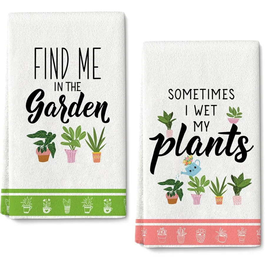 

Кухонные полотенца с растениями, декоративный набор из 2 подарков на новоселье для нового дома, садоводства, подарки для друзей