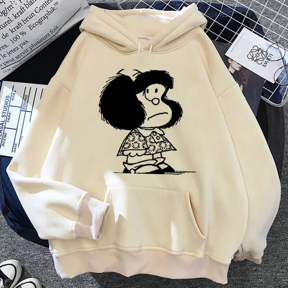 

Mafalda hoodies women gothic sweat y2k aesthetic 2023 sweatshirts Pullover female vintage pulls