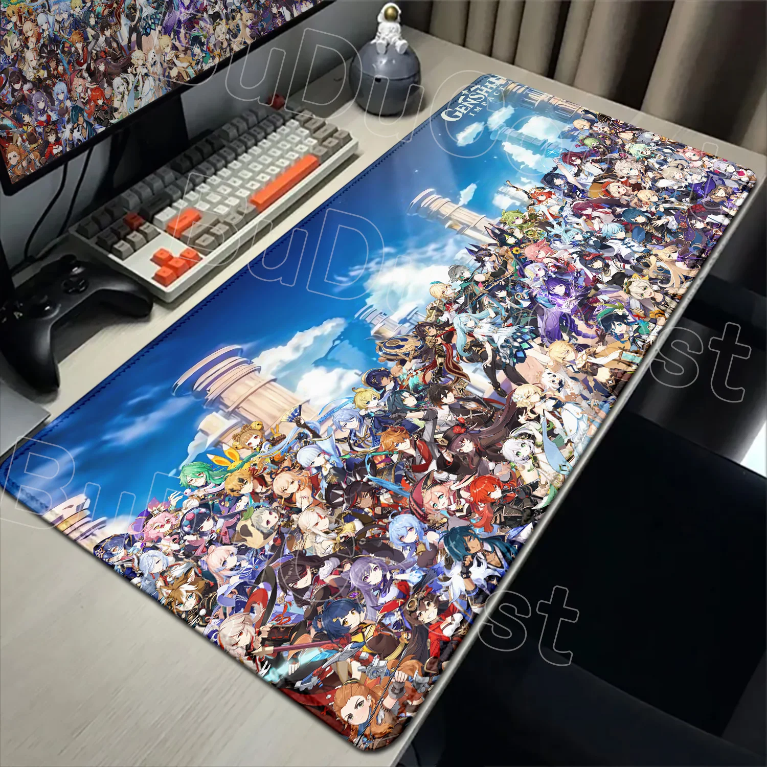 Group Photo Genshin Impact Mouse Pad Gaming Locking Edge Big Mouse Pads Computer Game Large Rubber Art Mousepad Laptop Desk Mat
