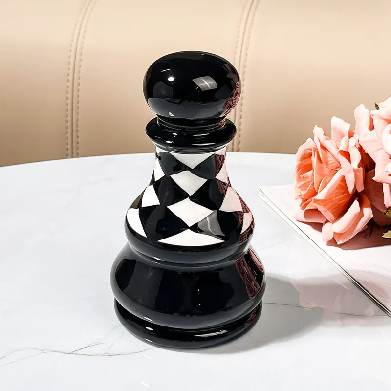 Ceramic Chess Toothpick Holder For Home Living Room, High Appearance Level Dust-proof Dental Floss And Cotton Swab Storage Box