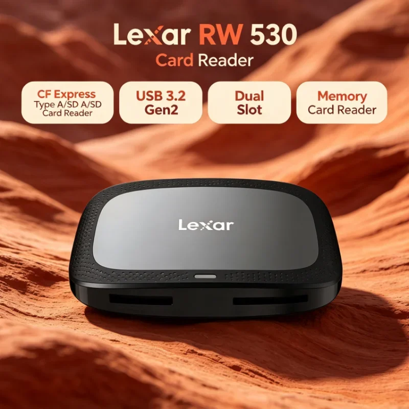 Lexar CFexpress Type A / SD Memory Card Reader SD Card Reader CFA Max 900MB/s Dual Slot RW530 USB 3.2 Gen2