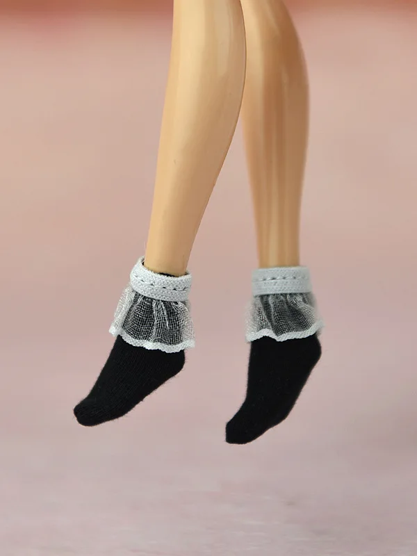 Chaussettes courtes en dentelle pour poupée Barbie 1/6, accessoires faits à la main, jouets cadeaux pour bébés filles, 1 paire