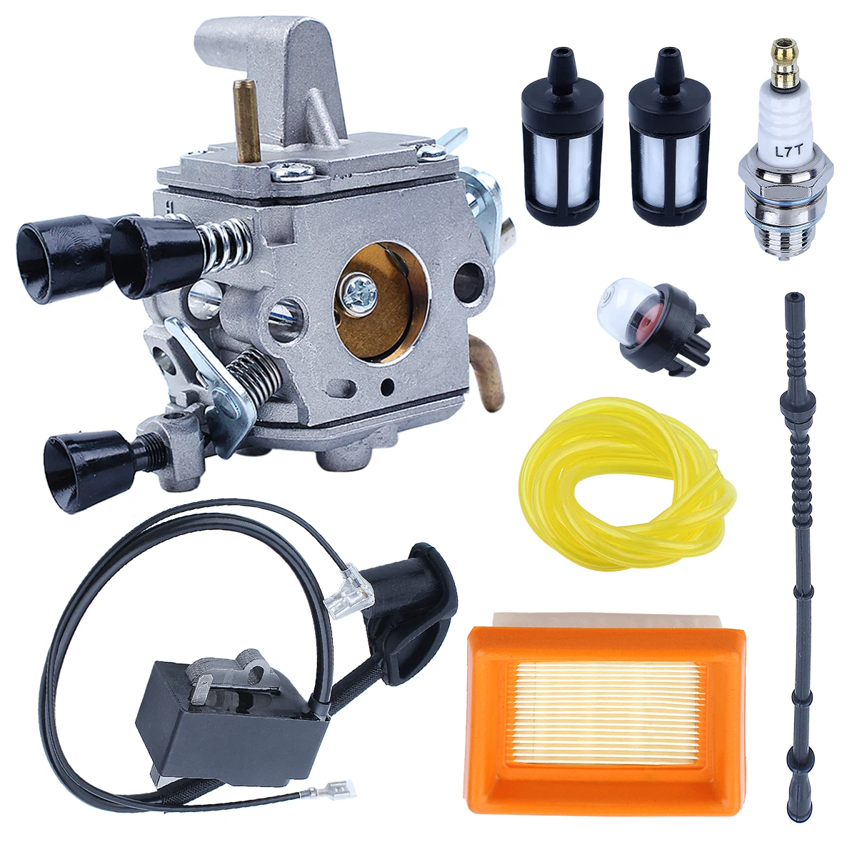 Carburatore con bobina di accensione Kit filtro aria fit Stihl FS120 FS200 FS250 decespugliatori Trimmer 41341200653 41341200603