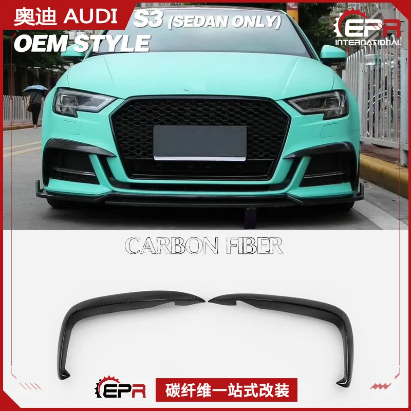 

Подходит для моделей 17-19, модификации Audi S3, трендовая крышка передней панели из углеродного волокна, установка лопастей переднего спойлера.