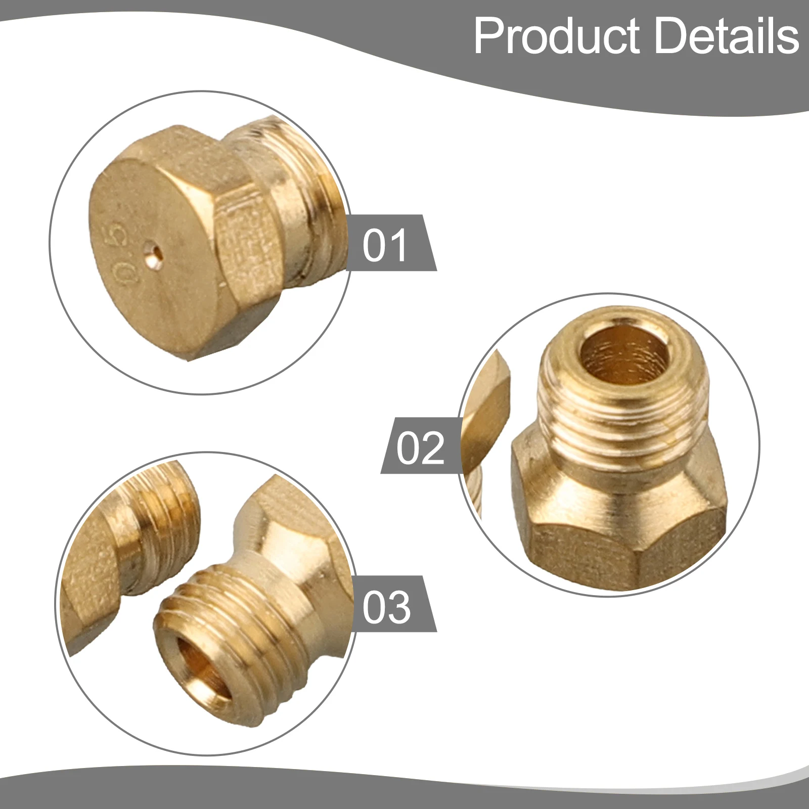 5PCS Burner Gas Hob LPG- Conversion Kits Jets 50 65 70 87 95 Brass Nozzle For Gas Stove Brass Nozzle Propane Injector