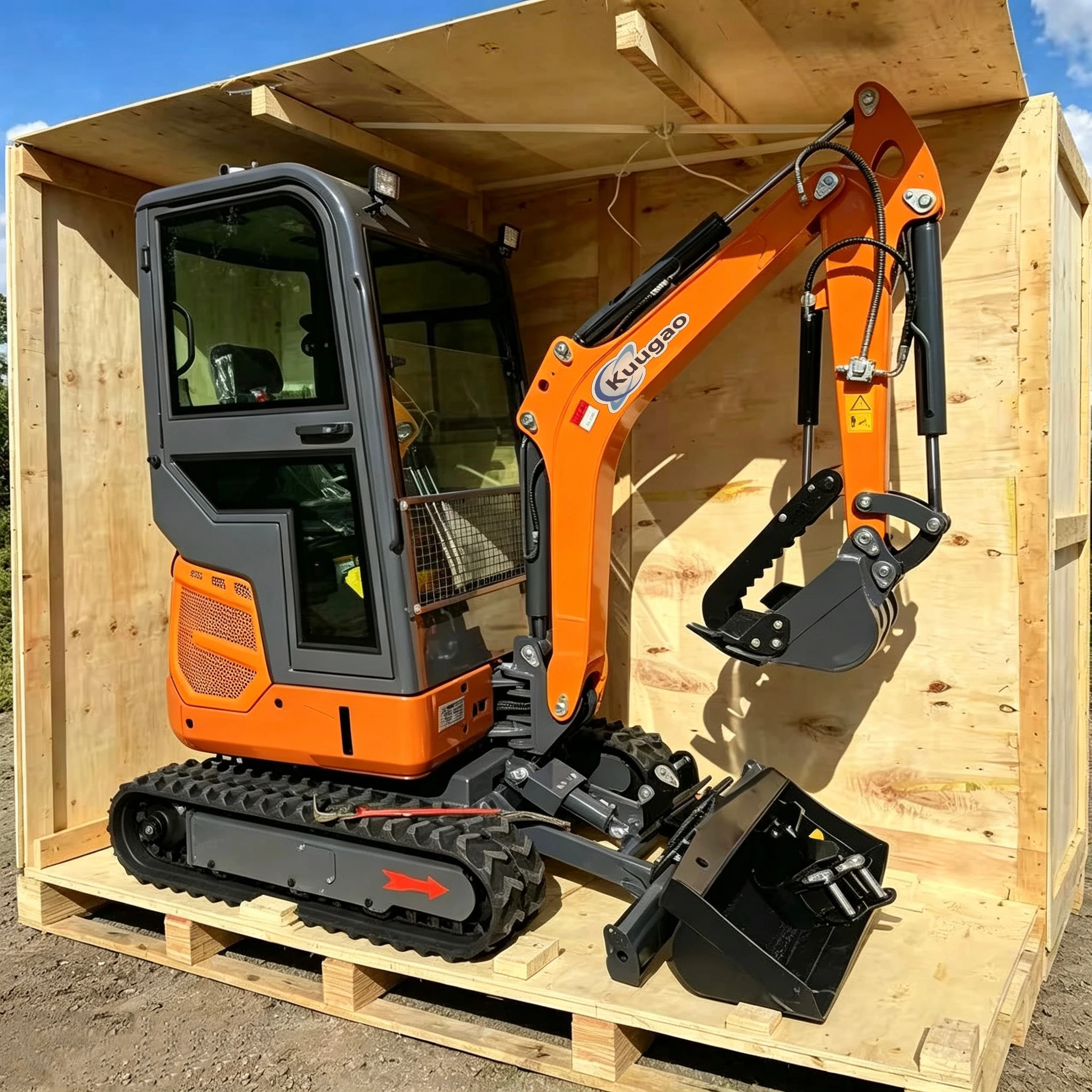 Mini Excavator 2 Ton 1.8 Ton Crawler Multi-function Bagger Digger with Custom Closed Cabin Fast Delivery for Farm And Garden Use