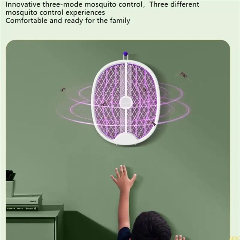 A0NC 3-em 1 ângulo ajustável assassinos Mosquinhos elétricos Swatters Recarregável doméstico Zapper