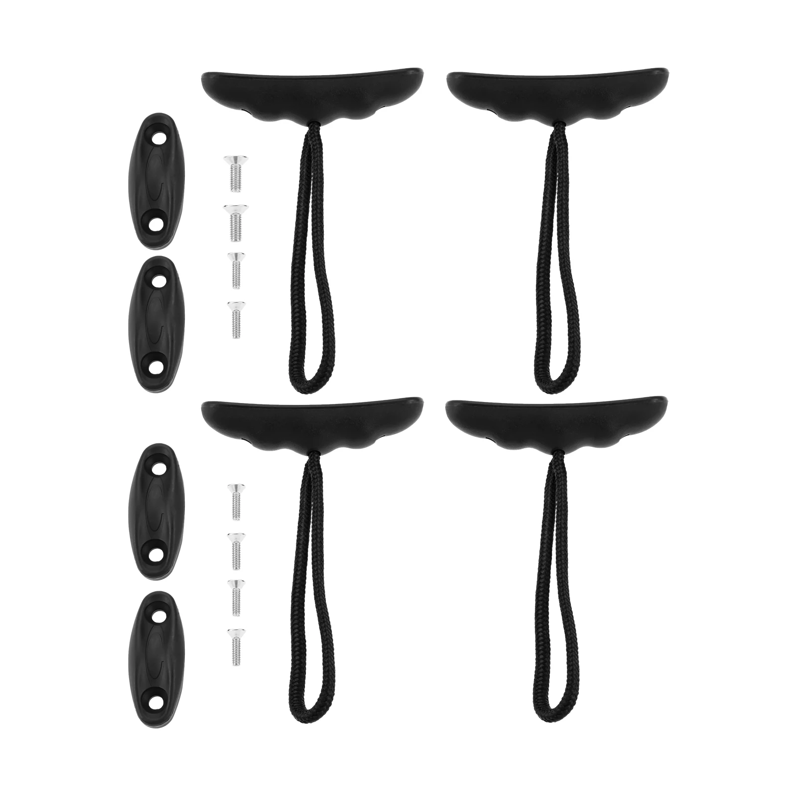 4 Pieces Kayak Handles Kit Black Gray Kayak Combination Handle Set Kayak T Handles with Pad and Eyes Screws Boat Accessories