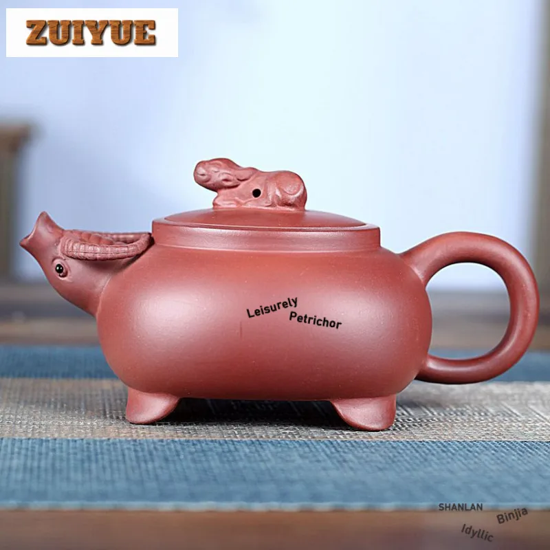 

290 мл Ретро Исин Фиолетовые Глиняные Чайники Горшок ручной Работы Сырой Руд Фиолетовый Красный Грязевой Чайник с заварочным устройством Китайский Чайный сервиз Zisha Чайная посуда