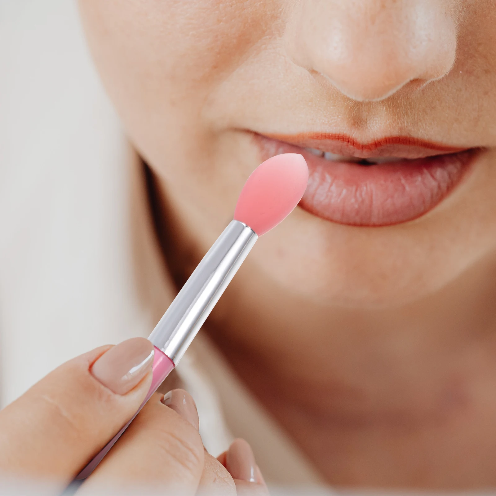 2 Sets Lippen-Silikon-Applikatorpinsel für Frauen, Lippenstift-Werkzeug, feine, sanfte Verwendung, flüssige Kosmetik, Make-up