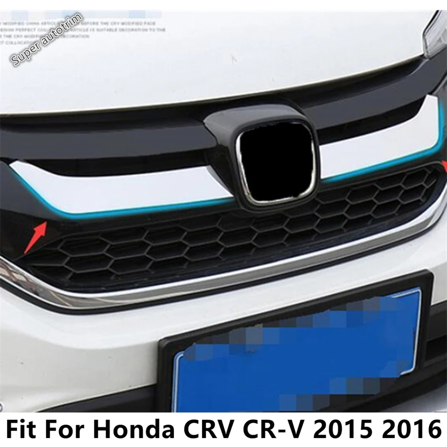 

Car Front Grille Strip Moulding Decoration Cover Trim For Honda CRV CR-V 2015 2016 Stainless Steel Exterior Refit Accessories