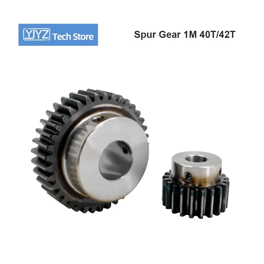 1Piece 1M 40T 42T Spur Gear Bore 8/10/12/14/15mm 1 Mod 40 42 Teeth Metal Motor Gear Low 45# Steel Material With Step Pinion