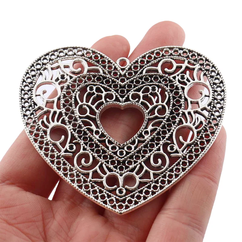 

3 x Tibetan Silver Retro Filigree Heart Sun Evil Eyes Charms Pendants For DIY Necklace Jewelry Making Accessories