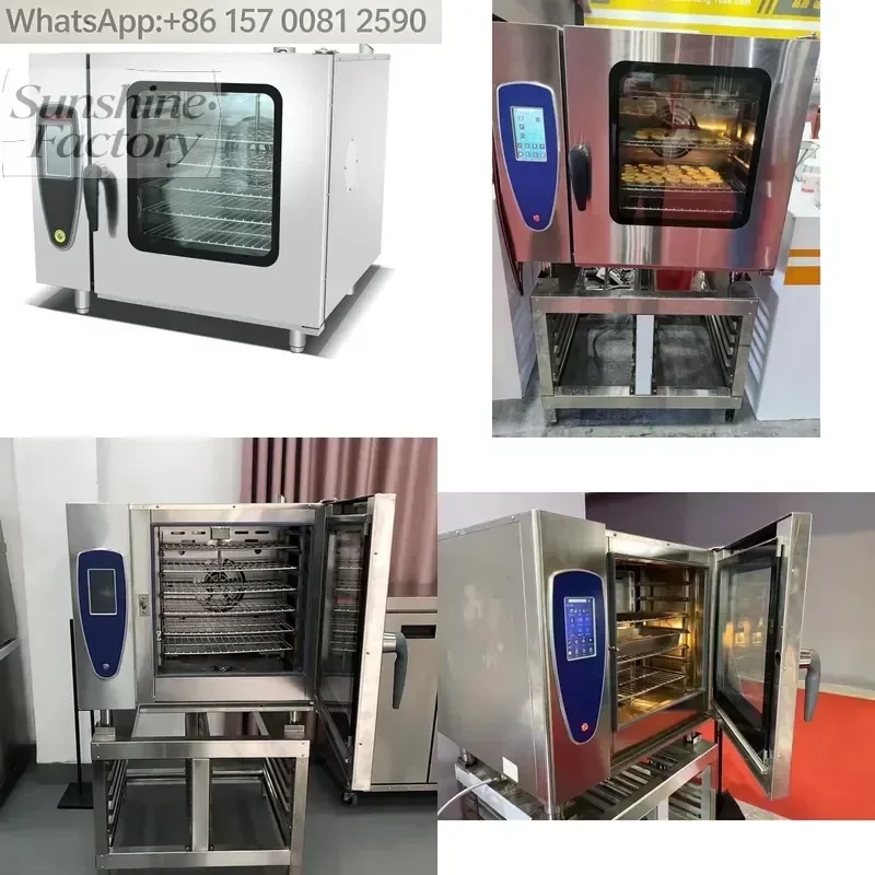 Electric Combination Steamer Oven Touch Screen Auto Wash Function 9KW Built-In Overheat Protection Adjustable Thermostat